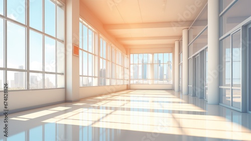 modern bright inside corridor background illustration office blur, blurry interior, hall hospital modern bright inside corridor background