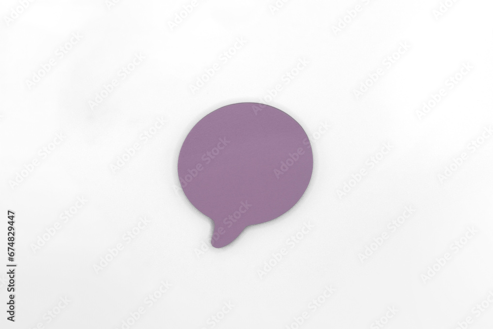 Purple Post it Sticky Note Speech Bubble Isolated on White Purple Post it Sticky Note Speech Bubble Isolated on White