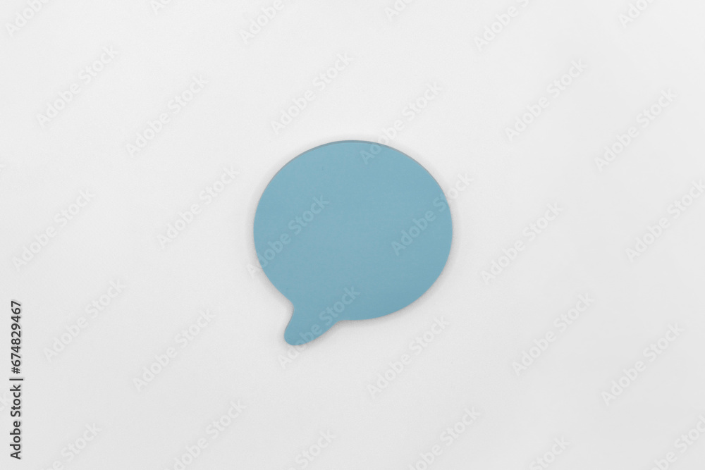 Pastel Blue Post it Sticky Note Speech Bubble Isolated on White Pastel Blue Post it Sticky Note Speech Bubble Isolated on White