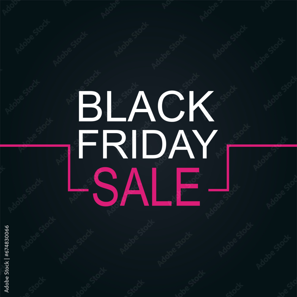 Black friday sale banner design template. Pink and white colors on a dark background. Black friday banner. Vector illustration Black friday sale banner design template. Pink and white colors on a dark background. Black friday banner. Vector illustration