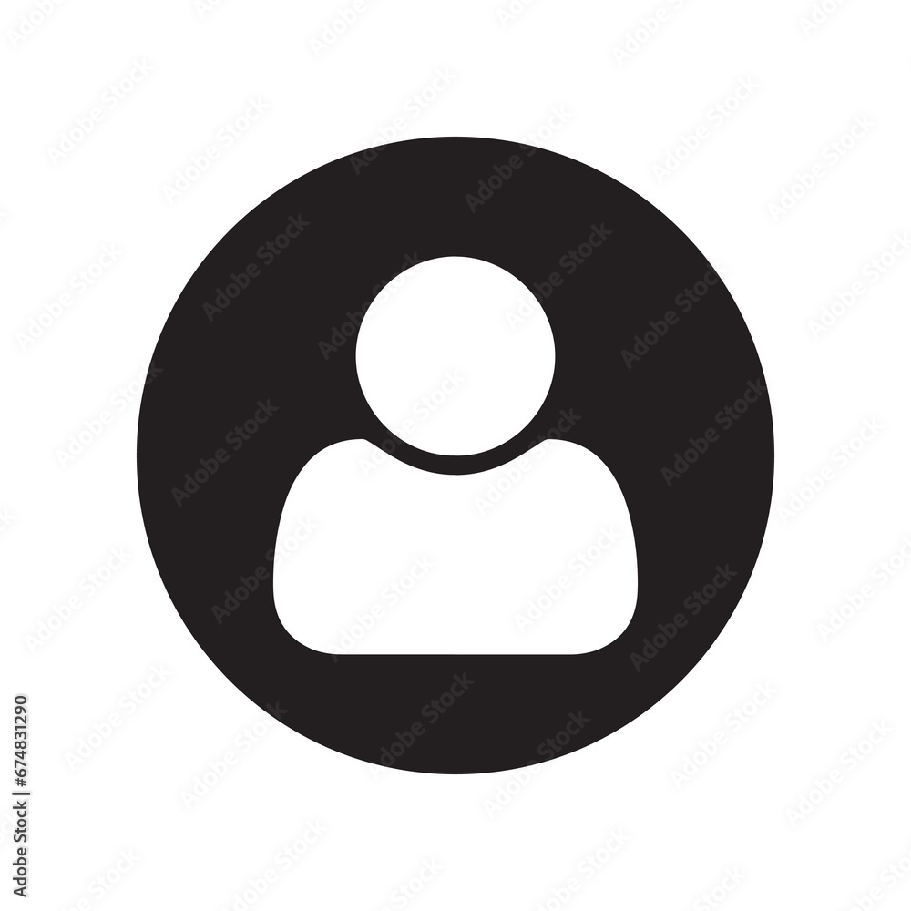 User icon vector. Profile mark logo design. Profile vector icon illustration in circle isolated on white background User icon vector. Profile mark logo design. Profile vector icon illustration in circle isolated on white background