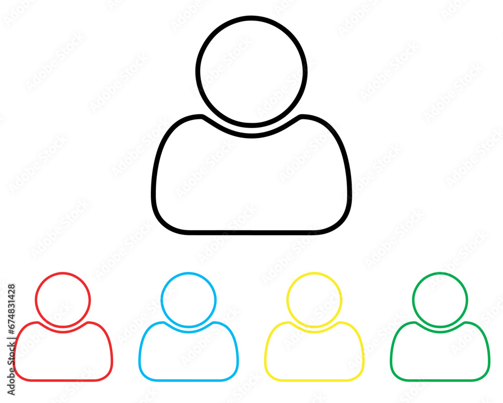 User icon vector. Profile icon sign symbol in trendy flat style. Set elements in colored icons. Profile vector icon illustration isolated on white background User icon vector. Profile icon sign symbol in trendy flat style. Set elements in colored icons. Profile vector icon illustration isolated on white background