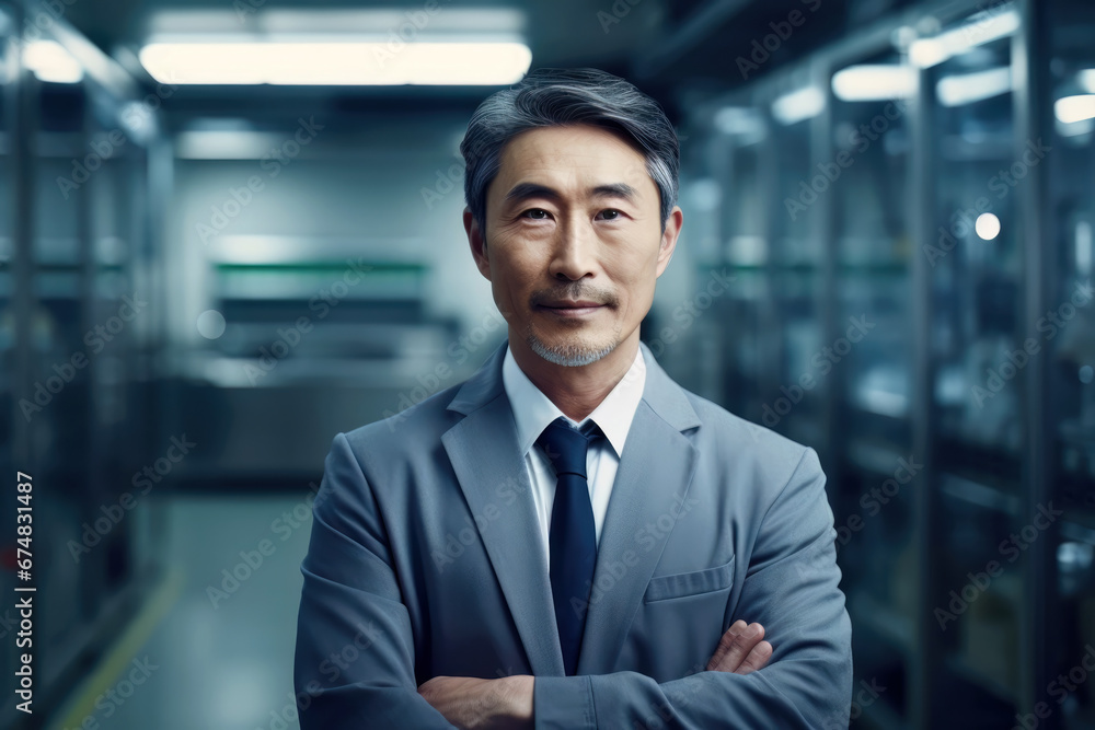 Portraito of an asian managing director in his company Portraito of an asian managing director in his company