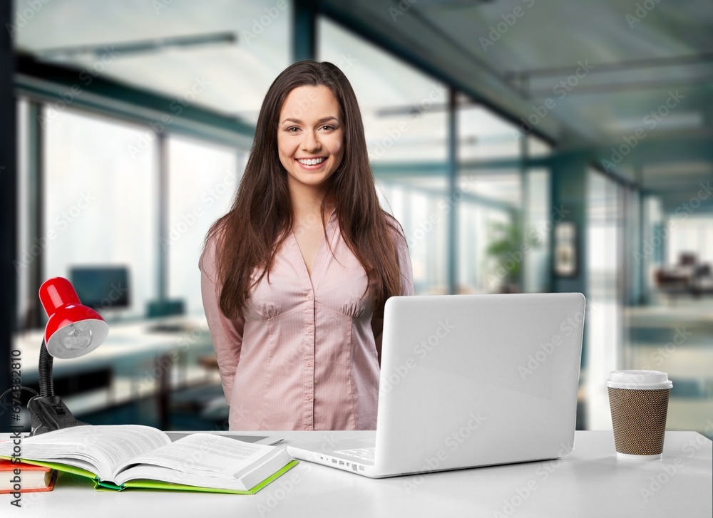 Portrait of a Beautiful Manager in Creative Office, AI generated image Portrait of a Beautiful Manager in Creative Office, AI generated image