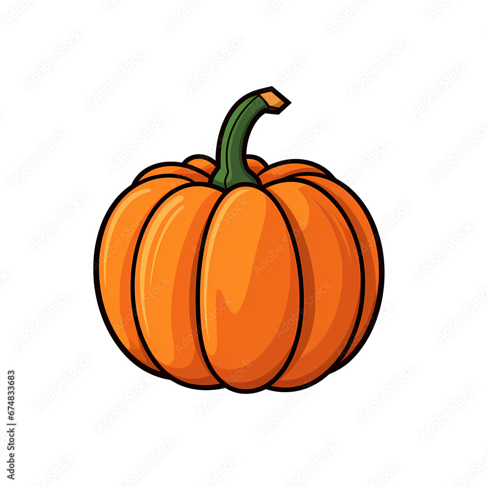 Fototapeta premium Simplified flat art vector illustration of a pumpkin