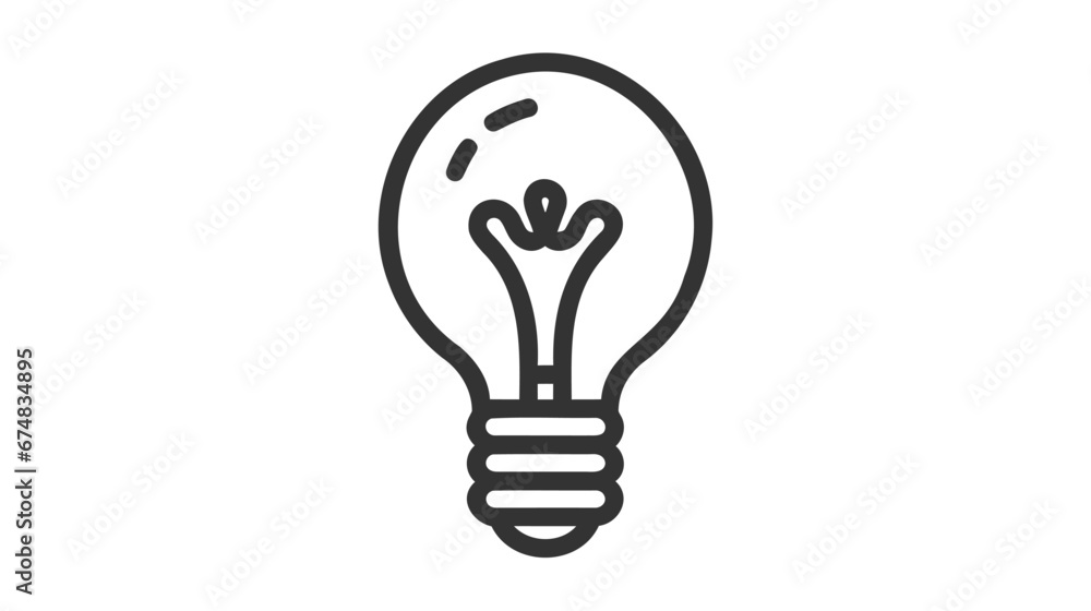 Light Bulb line icon vector, isolated on white background. Idea sign, solution, thinking concept. Lighting Electric lamp Light Bulb line icon vector, isolated on white background. Idea sign, solution, thinking concept. Lighting Electric lamp