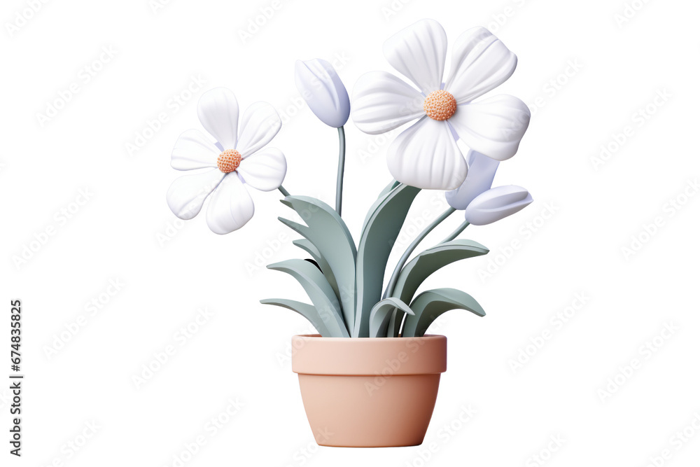 3D Flower Plant Pot Cute Variation 3D Flower Plant Pot Cute Variation