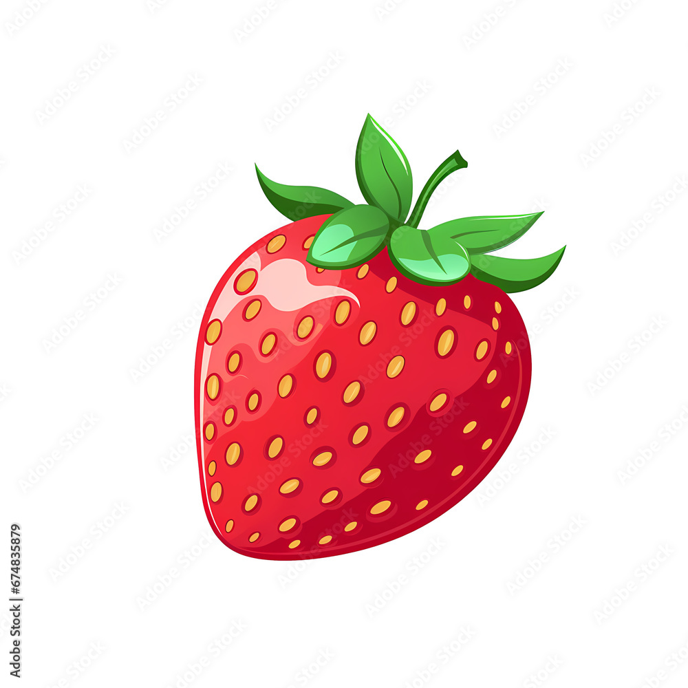 Simplified flat art illustration of a strawberry Simplified flat art illustration of a strawberry