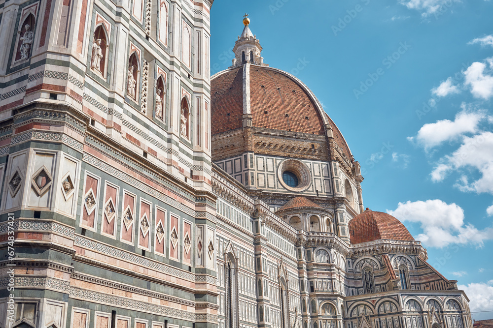Sticker Brunelleschi's dome of the cathedral of Santa Maria del Fiore, on the left a det