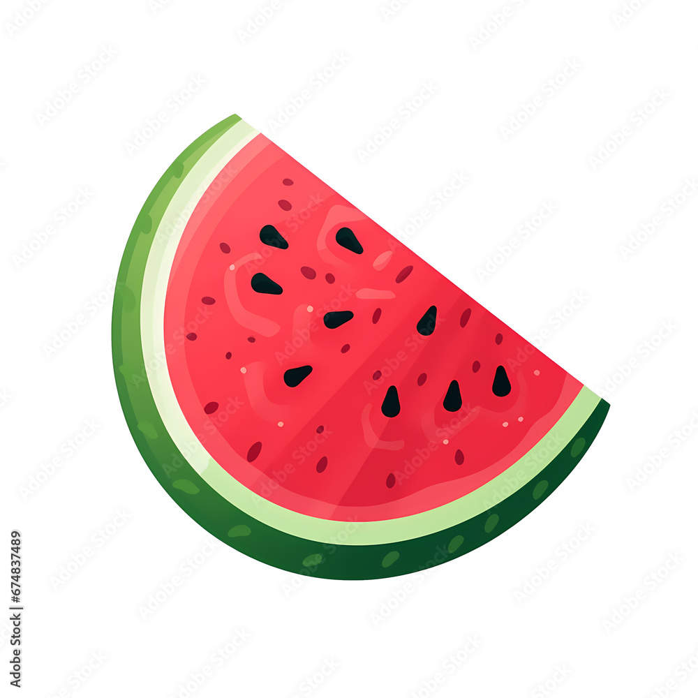 Simplified flat art illustration of a watermelon Simplified flat art illustration of a watermelon