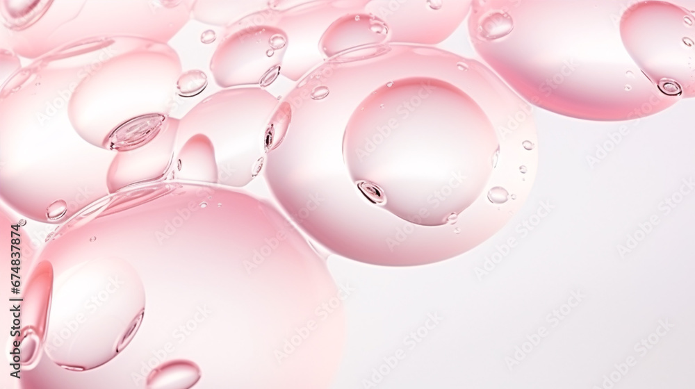 A drop of serum on a white backdrop, displaying a bubbly, hydrating lather of glycerin.