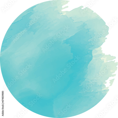 Color watercolor circle set. Vector smear water-color splash stains on transparent background. Watercolor background with yellow, blue, red, pink, orange, green ink color.