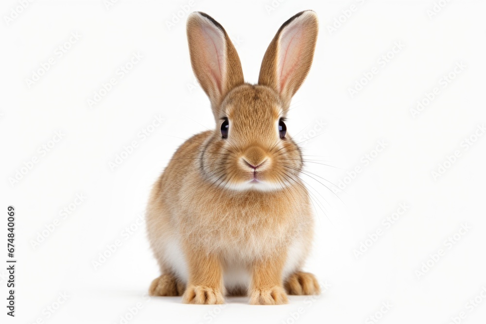 A brown rabbit sitting on top of a white floor. Suitable for nature, animals, and pet-related themes. A brown rabbit sitting on top of a white floor. Suitable for nature, animals, and pet-related themes.