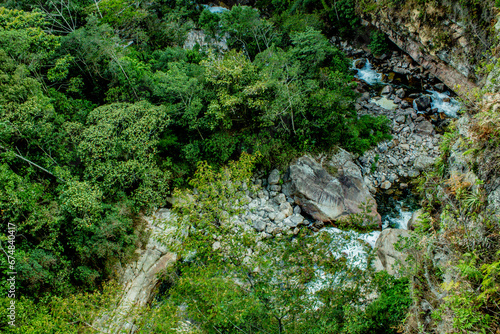 Rural road in the nature in the Colombian Andes mountains