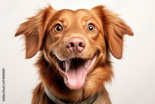 A close-up photograph of a dog with its mouth open. Can be used to depict excitement  playfulness  or a happy pet. Suitable for pet-related blogs  veterinary clinics  or animal-themed designs.