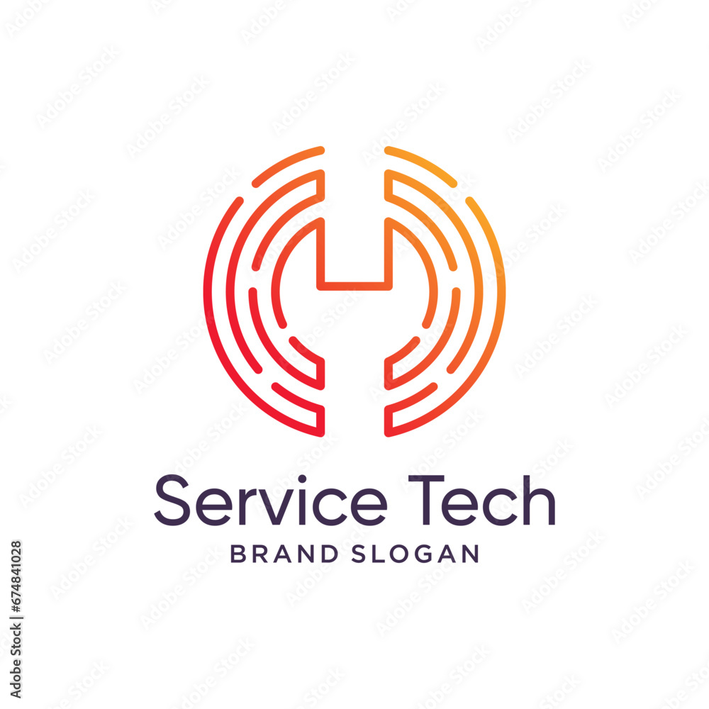 Srvice tech design element icon vector with creative concept idea