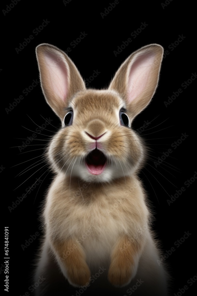 An image of a rabbit with its mouth wide open. This picture can be used to depict surprise, excitement, or even a cute animal moment. Suitable for various projects. An image of a rabbit with its mouth wide open. This picture can be used to depict surprise, excitement, or even a cute animal moment. Suitable for various projects.
