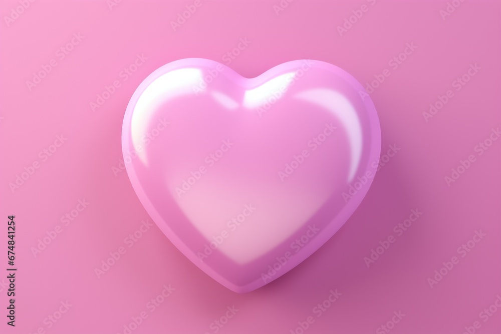 A pink heart shaped object on a pink background. Can be used for Valentine's Day or love-related themes.
