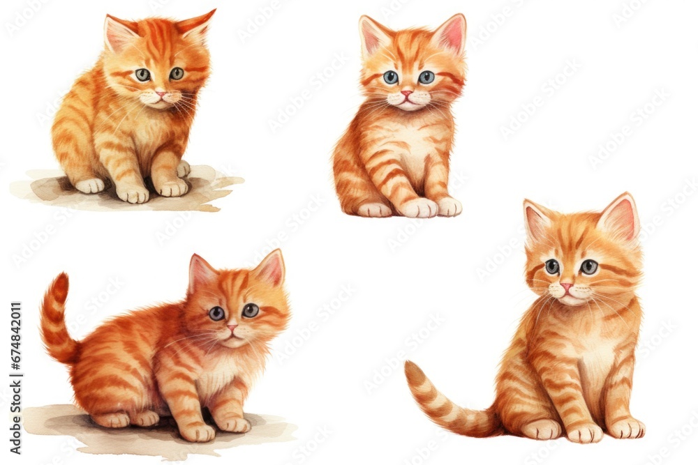 A collection of four adorable kitten pictures. Perfect for social media posts, pet blogs, or any project that needs a touch of cuteness