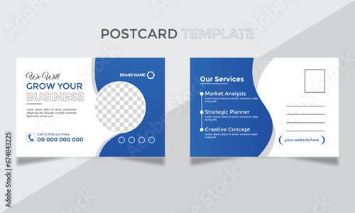 Corporate business postcard.amazing and modern postcard design.amazing and modern postcard design