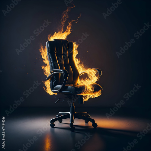 Burning hot office seat photo