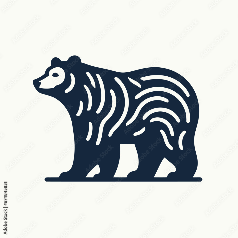 Fototapeta premium bear silhouette logo vector animals illustration,Bear icon modern symbol for graphic and web design