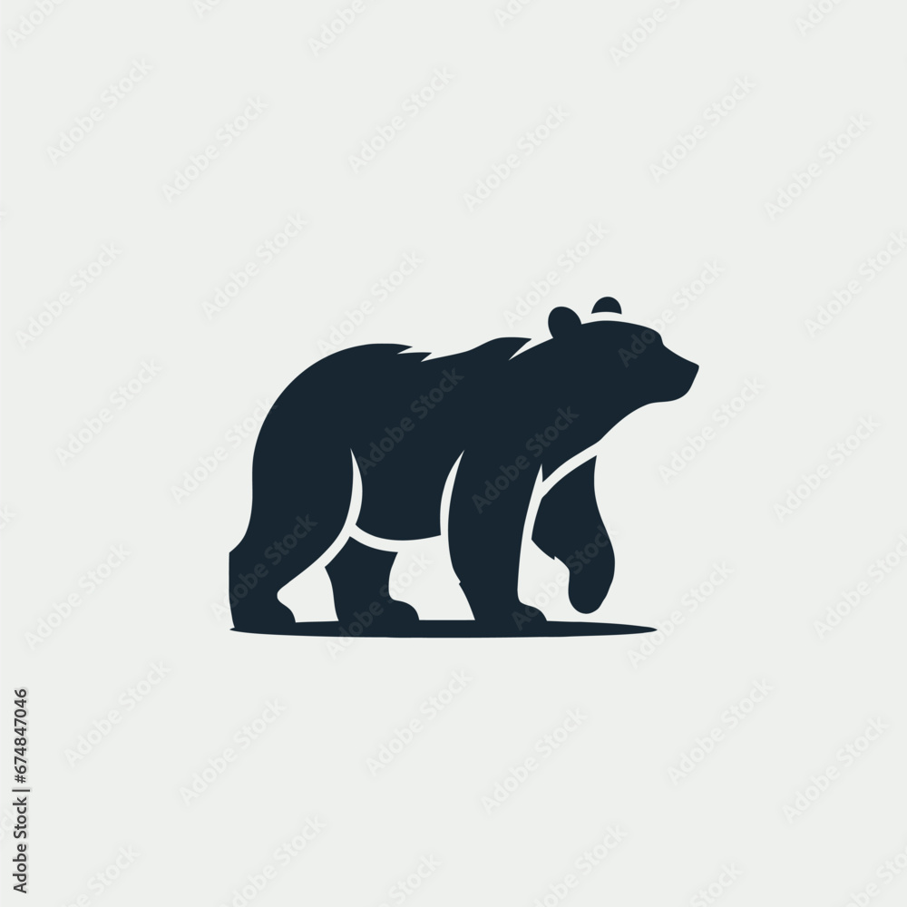Obraz premium bear silhouette logo vector animals illustration,Bear icon modern symbol for graphic and web design