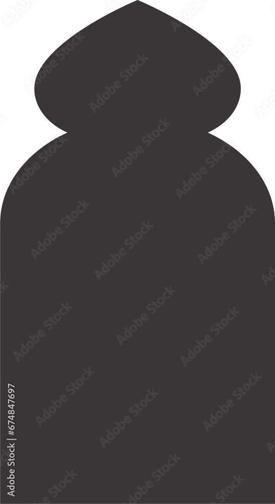 Ramadan frame shape. Door and window arch with Islamic design. Muslim oriental gate. Indian vintage arcs with traditional ornament.