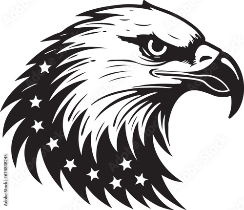 Eagle silhouette black and white logo template animal tattoo symbol and sign  © Mamun