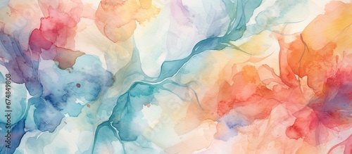 The abstract watercolor illustration with a textured background and a hand drawn pattern on paper creates a unique art concept bringing together design light and space perfect for wall back
