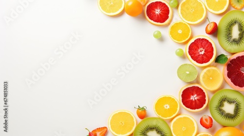 food frame bright fresh top view illustration fruit healthy  organic natural  summer yellow food frame bright fresh top view