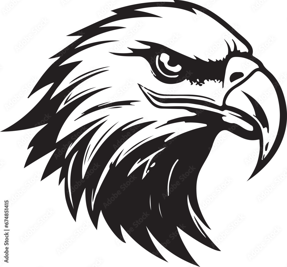 Eagle silhouette black and white logo template animal tattoo symbol and sign Eagle silhouette black and white logo template animal tattoo symbol and sign