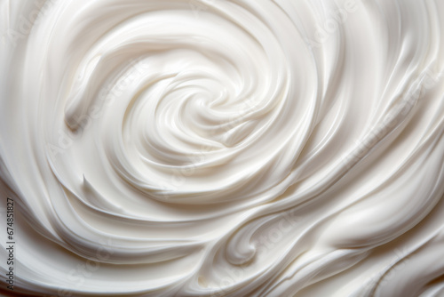 White texture of whipped cream, homemade sour cream or hand cream. Detailed pure creamy background