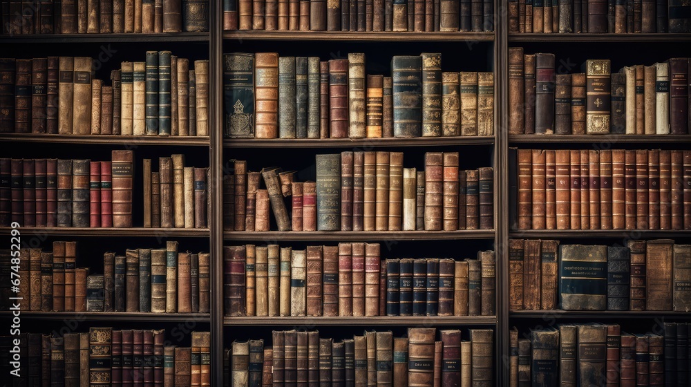 Old books in library - generative ai Old books in library - generative ai