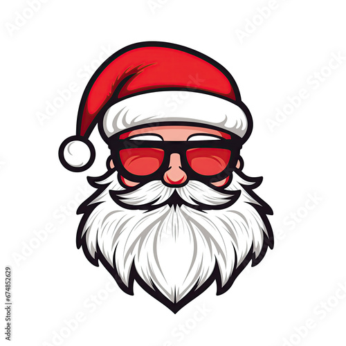 Santa face with hats mustache and beards