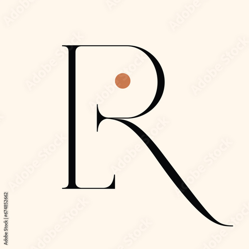 ER letter logo design on luxury background
