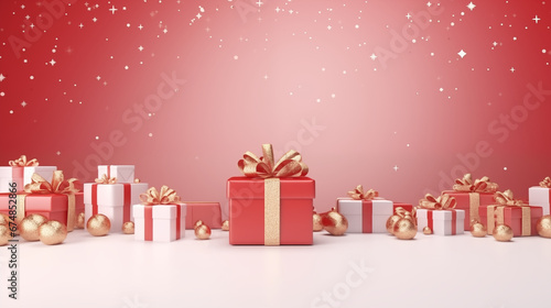 Christmas background with christmas gifts decoration