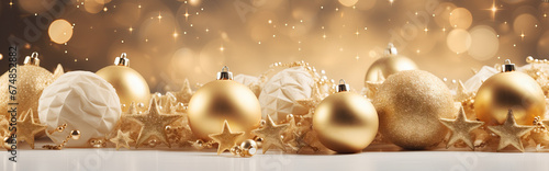 Christmas Background With Golden Star. New Years decor