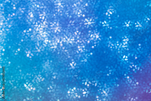 snowflake vintage grundge structured blue background with bokeh effect
