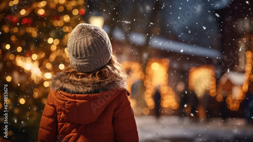 Child and Snowy Tree, Urban Christmas Magic