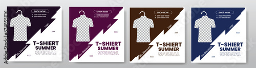 super sale t shirt media social post or square banner template design