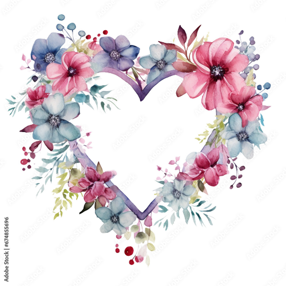 heart with flowers, generative ai heart with flowers, generative ai