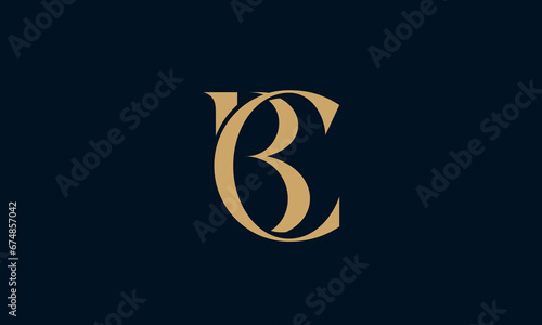 CB or BC alphabet letters icon logo