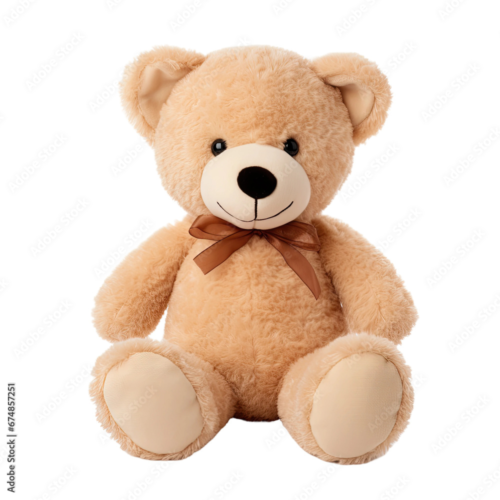 Fototapeta premium Cute Teddy Bear on Transparent Background