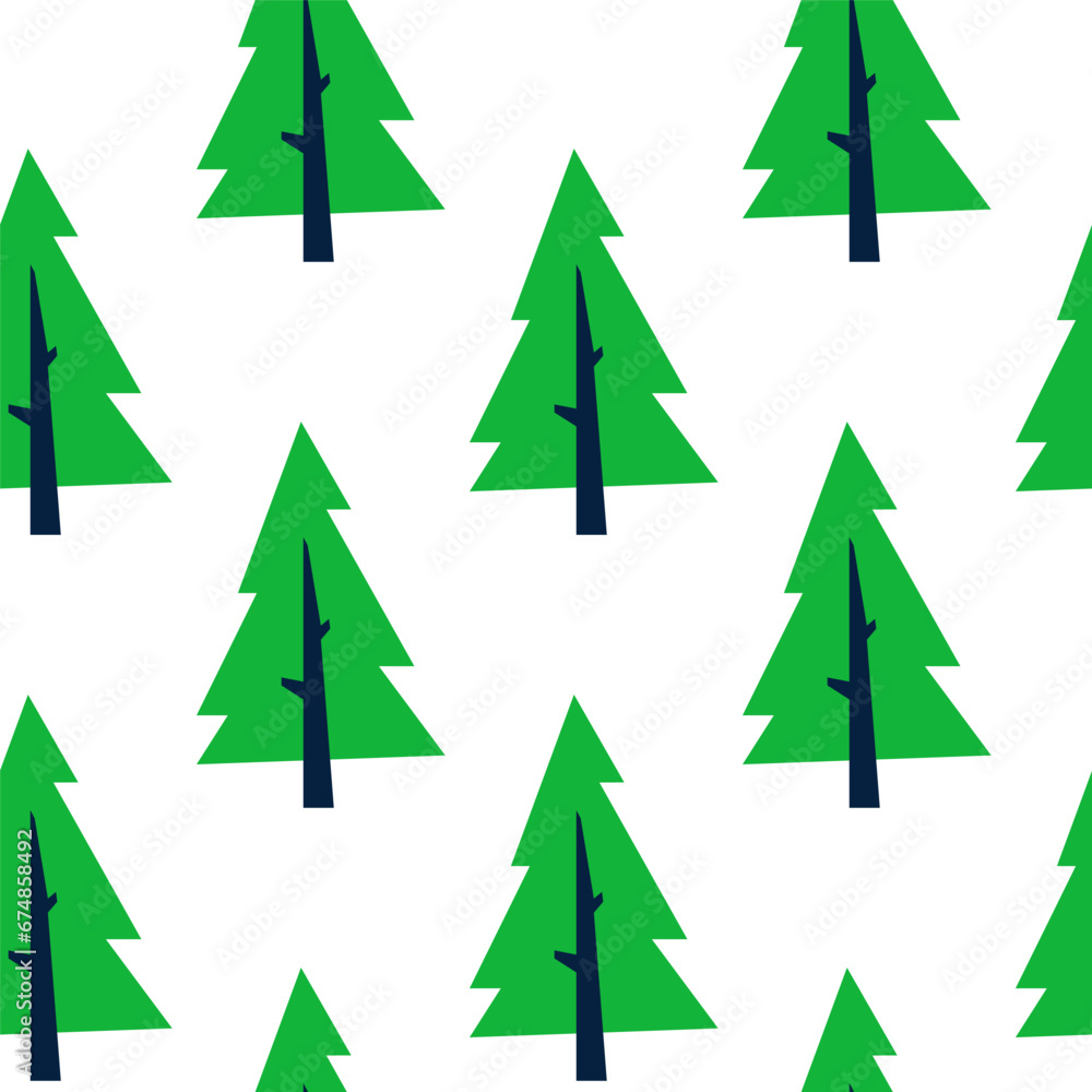 Obraz premium Seamless pattern with cutout fir trees.