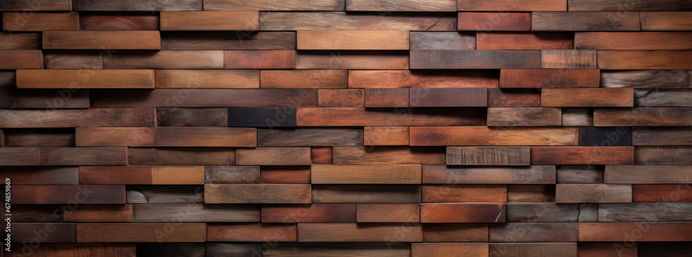 Wooden Wall in the Style of Bricks: Earthy Colors and Depth Wooden Wall in the Style of Bricks: Earthy Colors and Depth