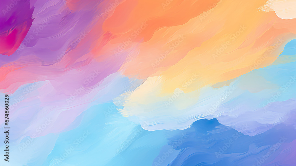 A radiant illustration in tones that celebrate positivity on a warm, optimistic color background. Vibrant color painting in happy and optimistic artistic tones. - obrazy, fototapety, plakaty 