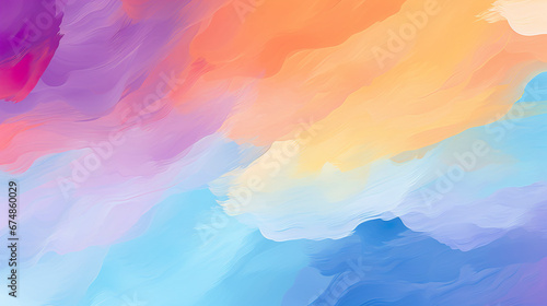 A radiant illustration in tones that celebrate positivity on a warm, optimistic color background. Vibrant color painting in happy and optimistic artistic tones. photo
