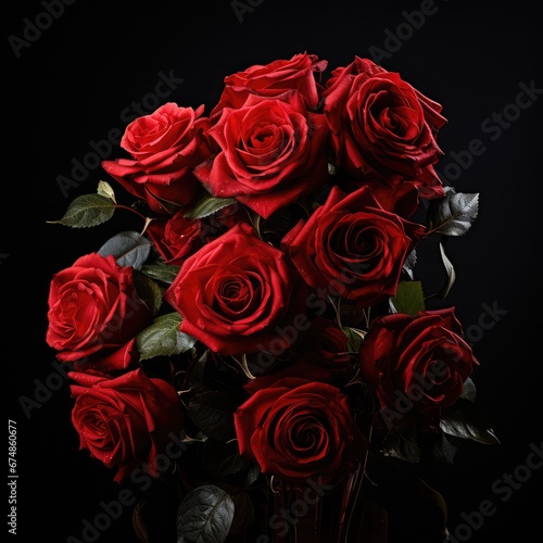 Bouquet of red roses - generative ai