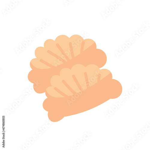 Tasty Chinese jiaozi on white background
